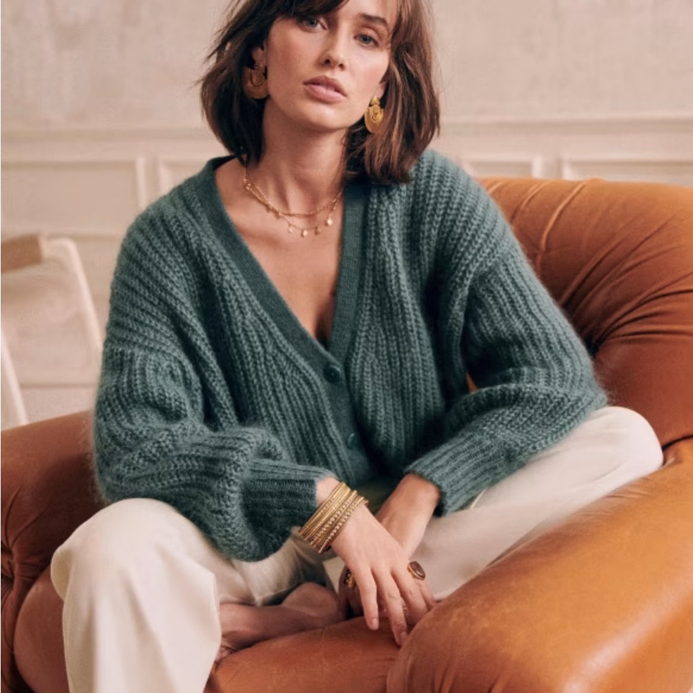Sezane Achille Cardigan Sage